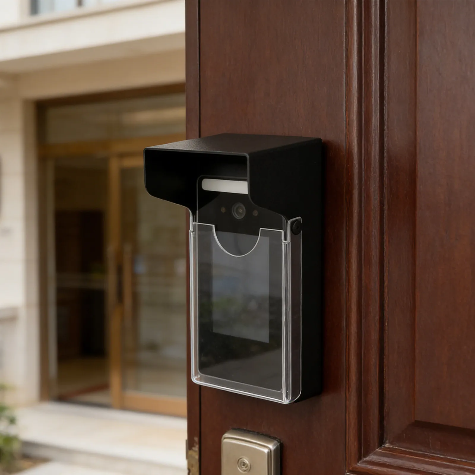 Universal Waterproof Doorbell Rain Shield for Video Doorbell Outdoor Protection Hd Clear Window Weatherproof Cover for Access