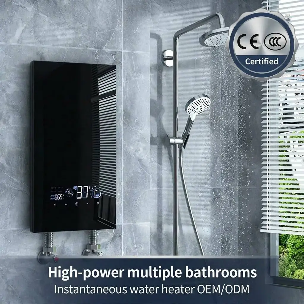 8500W 220V touch-controlled cast aluminum IPX4 waterproof and energy-saving instant heating wall-mounted electric water heater