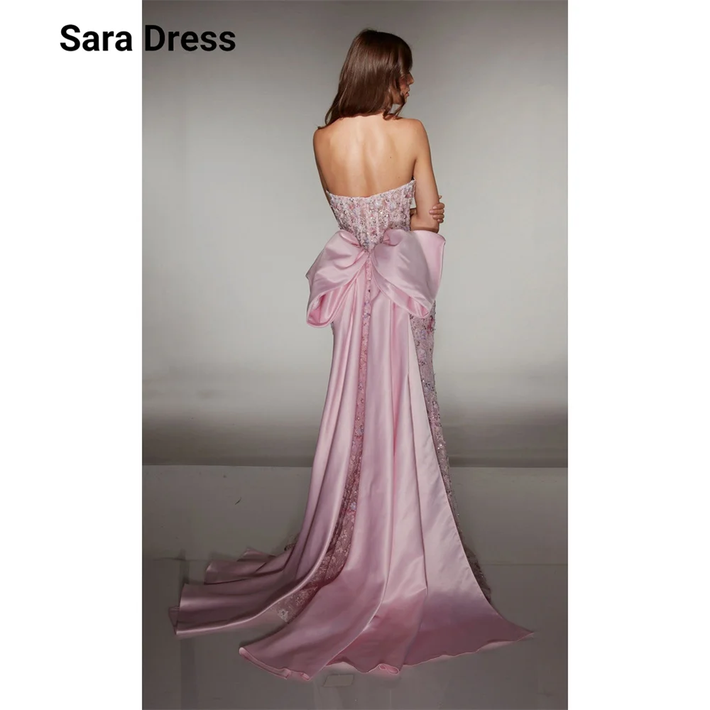 Sara Custom Backless Side Slit Fishtail Strapless Elegant Party Dresses for Women Luxury Luxury Woman Elegant Evening Dress Prom