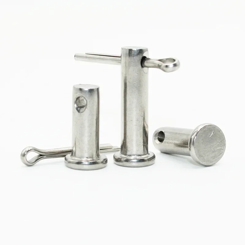 شقة رئيس Clevis دبابيس مع ثقب M3 M4 M5 M6 M8 M10 M12 304 الفولاذ المقاوم للصدأ محور دبوس أسطواني الموقع تحديد المواقع وتد دبوس