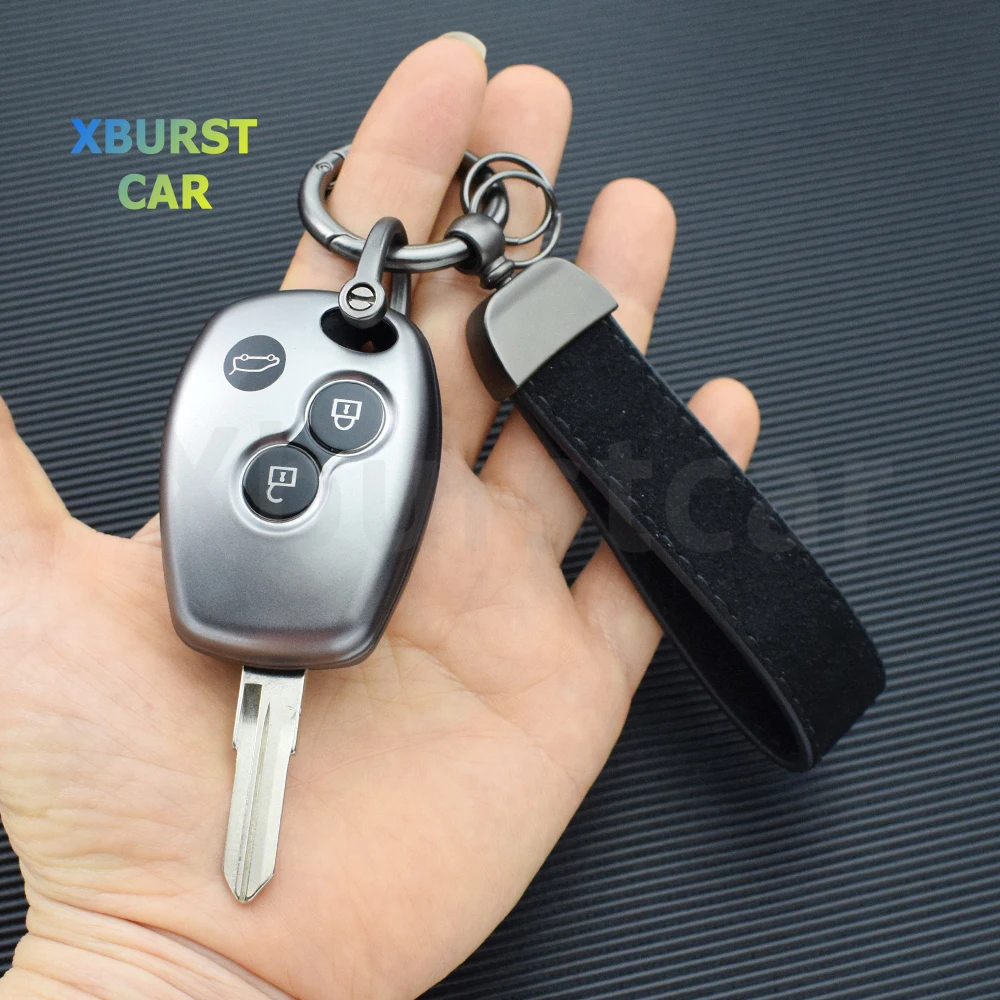 Coque de protection pour clé de voiture, 2/3 boutons, gris pistolet, pour Renault Scenic Megane Sandero Captur Twingo Kangoo DACIA Modus