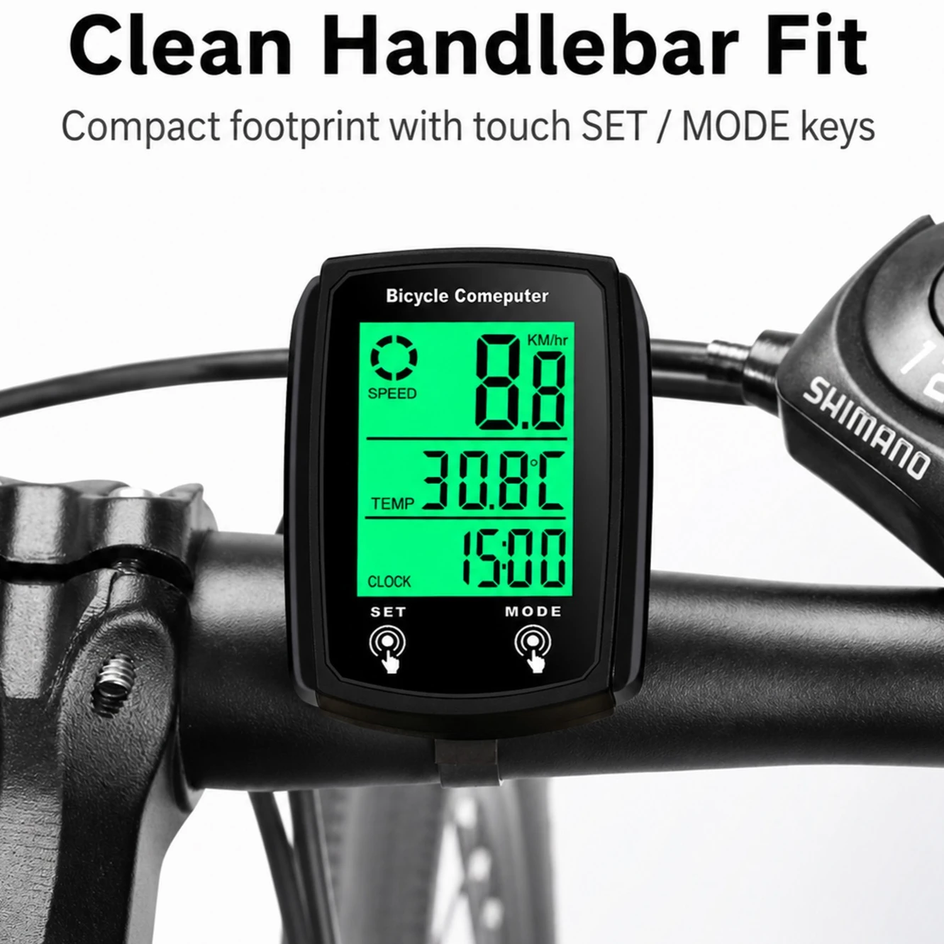 Bicycle Computer Wired Speedometer Bike USB Luminous LCD Rechargeable Odometer for Road Mountain Bike Cycling Speed Counter