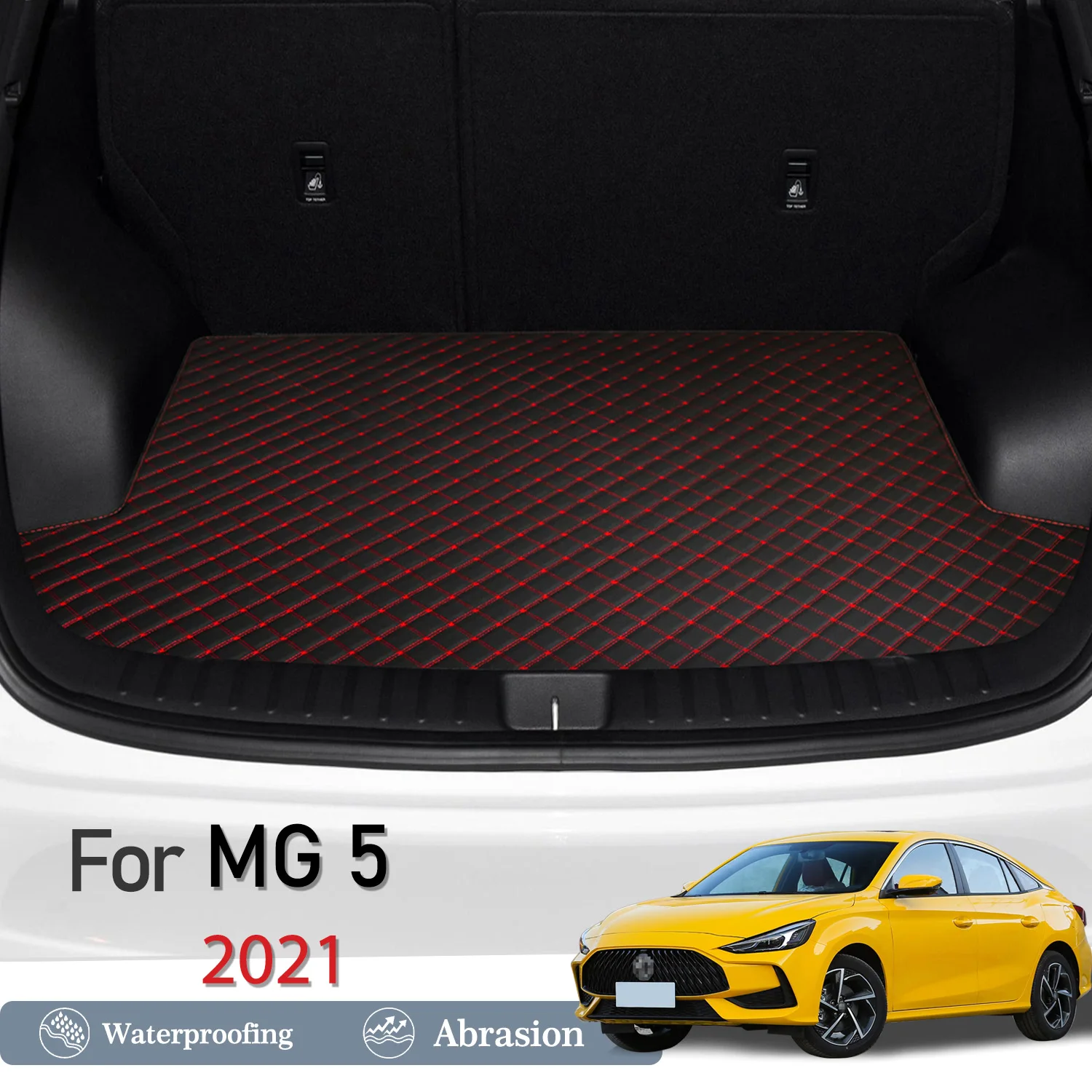 

New Artificial Leather Car Trunk Mat Rear Trunk Cargo Protective Mat Car Interior Accessories For MG5 2021