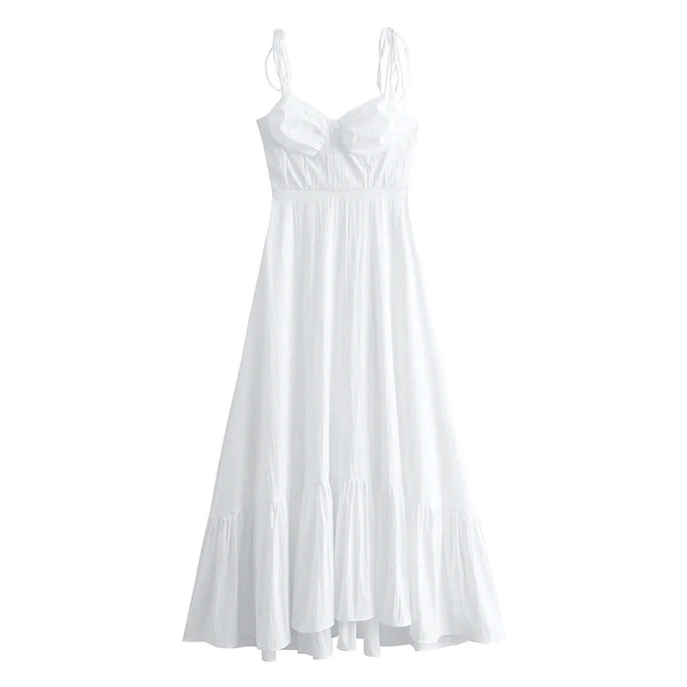 Dresses Spring Summer Fashion Elegant Solid Color Sleeveless Off Shoulder Cami Daily Dresses For Women