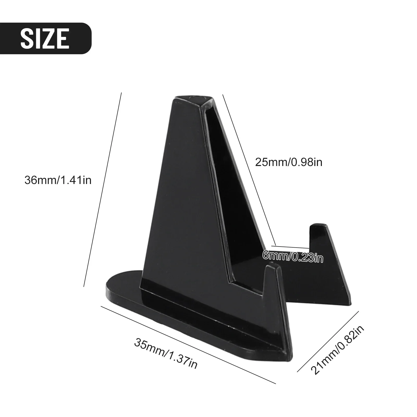 10pcs Mini Coin Display Easel Holder Postcard Display Acrylic Stands Collection Coin Storage Rack Black Medal Triangle Shelf