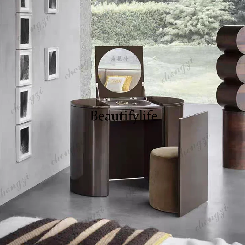 Y136 Italian light luxury solid wood dresser villa mansion size apartment bedroom high-end three-in-one storage makeup table