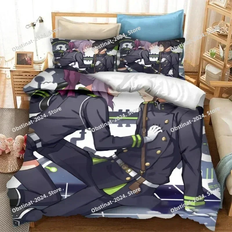 Anime Seraph of the End Bedding Set Duvet Cover Full Queen King Size Pillowcase Printed Bed Set Aldult Kid Bedroom Single Twin