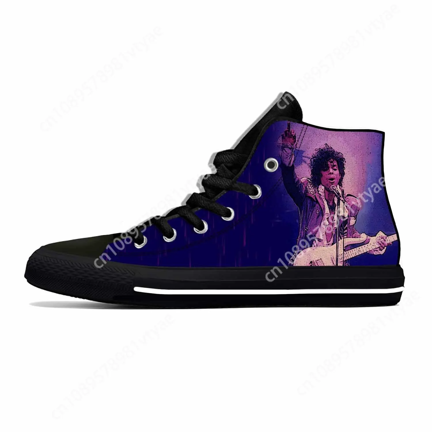 Hot Summer Music Singer Prince Rogers Nelson Purple Rain Casual Shoes High Top Breathable Men Women Sneakers Latest Board Shoes