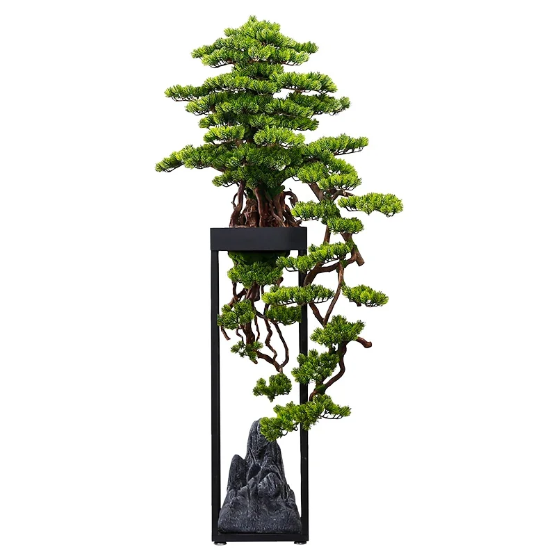 Large Artificial Green Plant Floor Hotel Sales Department Aisle Decorations Fake Trees Bonsai Welcome Pine Ornaments