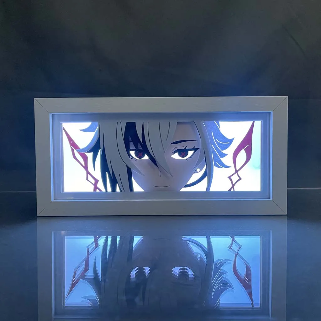 

Genshin Impact Arlecchino Anime Light Box for Bedroom Decoration Manga LED Night Light The Knave Paper Cut Lightbox Beside Lamp