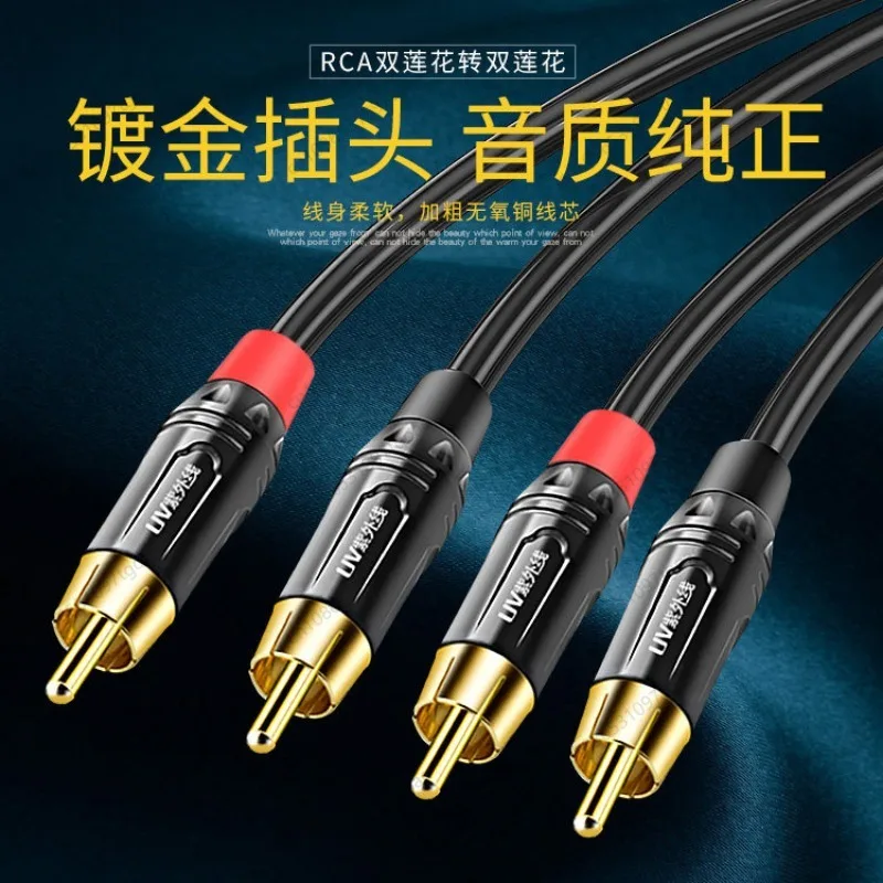 Dual RCA to RCA Audio Cable 2-to-2 Pure Copper Cord for DVD Blu-ray Subwoofer Speaker