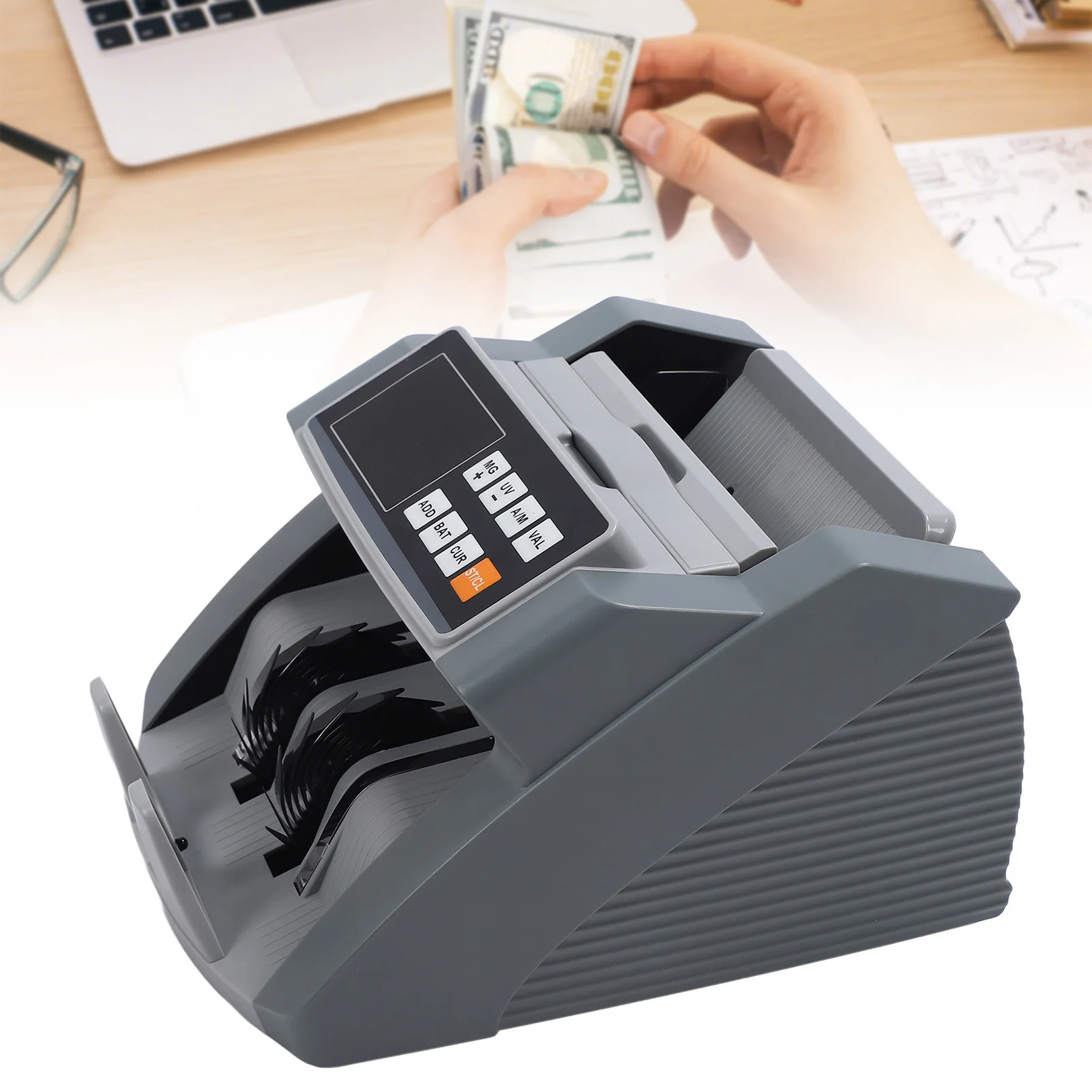 #0723 Banknote Counting Machine Money Counter Machine High Speed MG UG IR Banknote Bill Detector with LCD Display for Store Mall