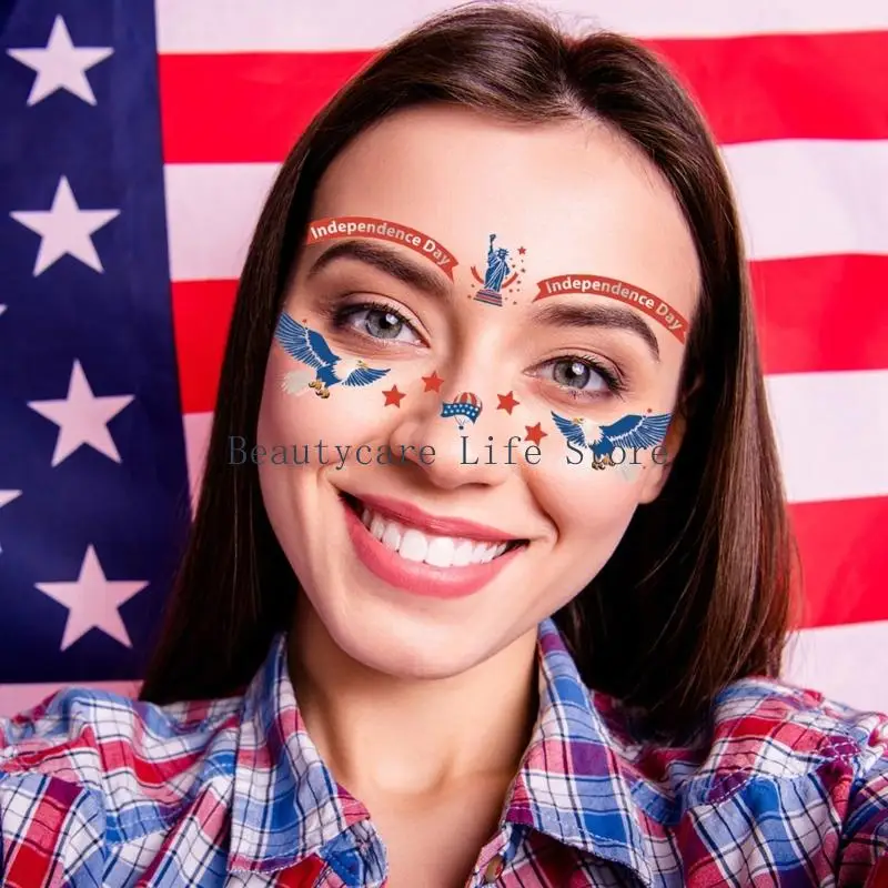 652C Inspired Temporary Tattooes Pack With Statue Of Liberty Motifs For National Holiday