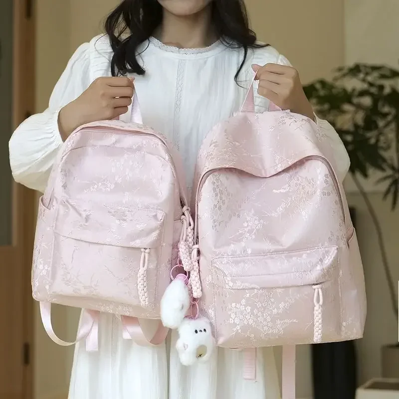 BOMO Elegant Backpacks Women Fashion Luxury Korean Designer Bag Casual Versatile Pink Ins Collegiate Style Backpacks for Ladies