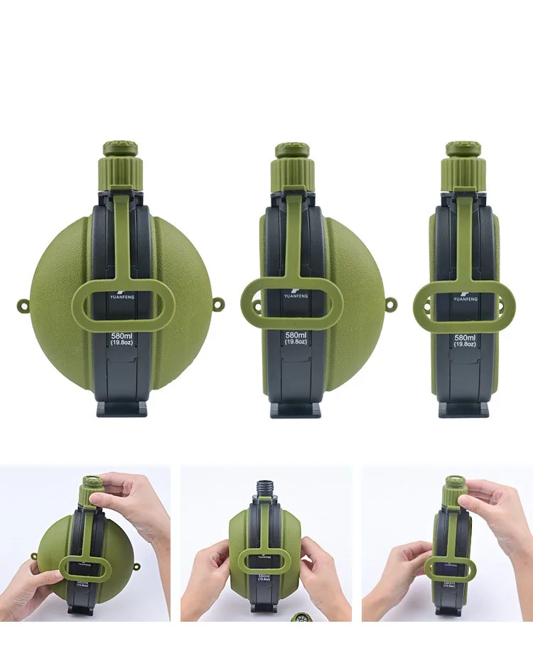 580ml Yuanfeng Spot Foldable Camping Portable Telescopic Compass Water Cup, Food Grade Silicone Gift Kettle