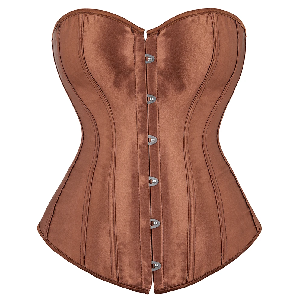 Gorset Vintage Overbust Burlesque Sexy Brokatowy Damski Bustier Plus Size Sznurowany Modelujący Sylwetkę Gotycki Gorset Bielizna