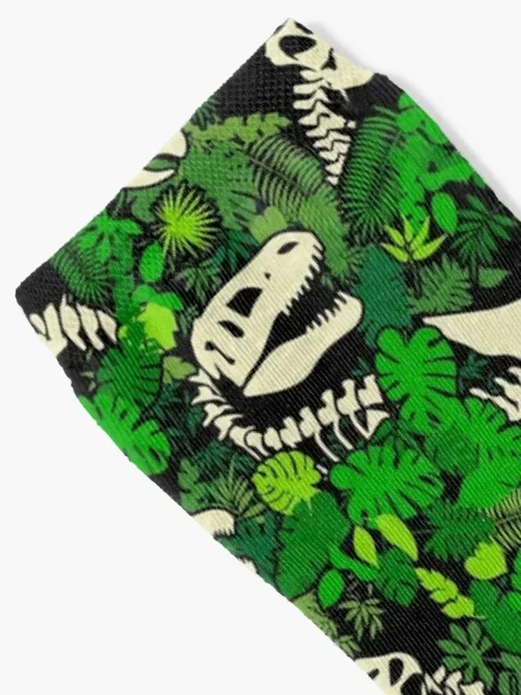 Paleontology Dinosaur Lover Fossil Dino Skull Jungle Pattern Socks winter gifts gifts Women's Socks Men's