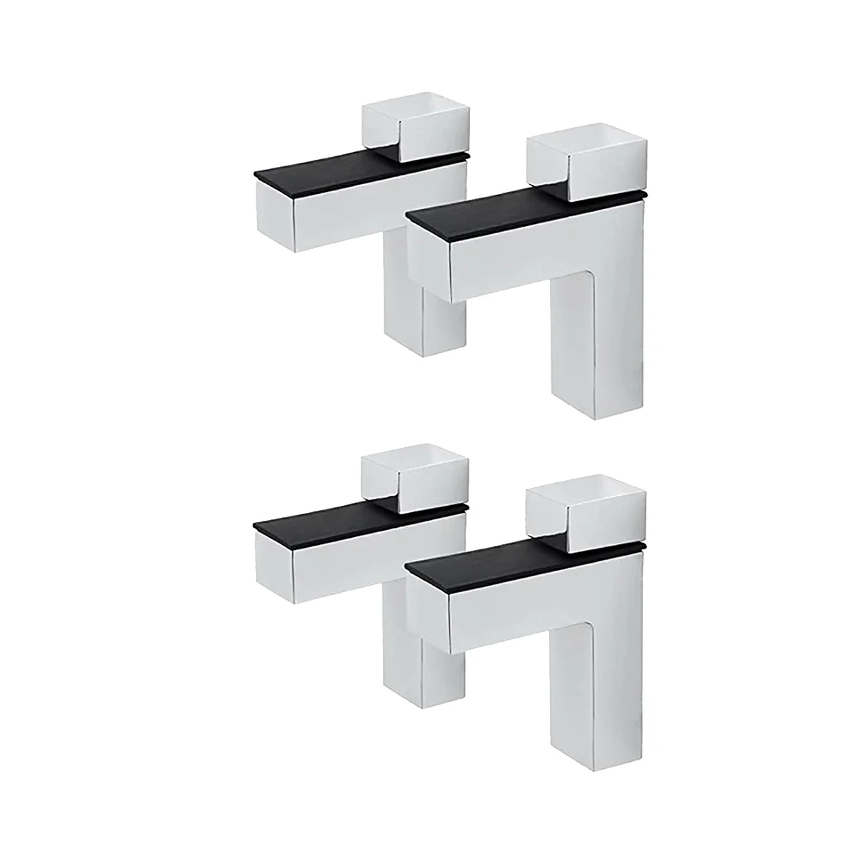 4Pcs Solid Metal Adjustable Wood/Glass Shelf Bracket Wall Mount, Bright Silver