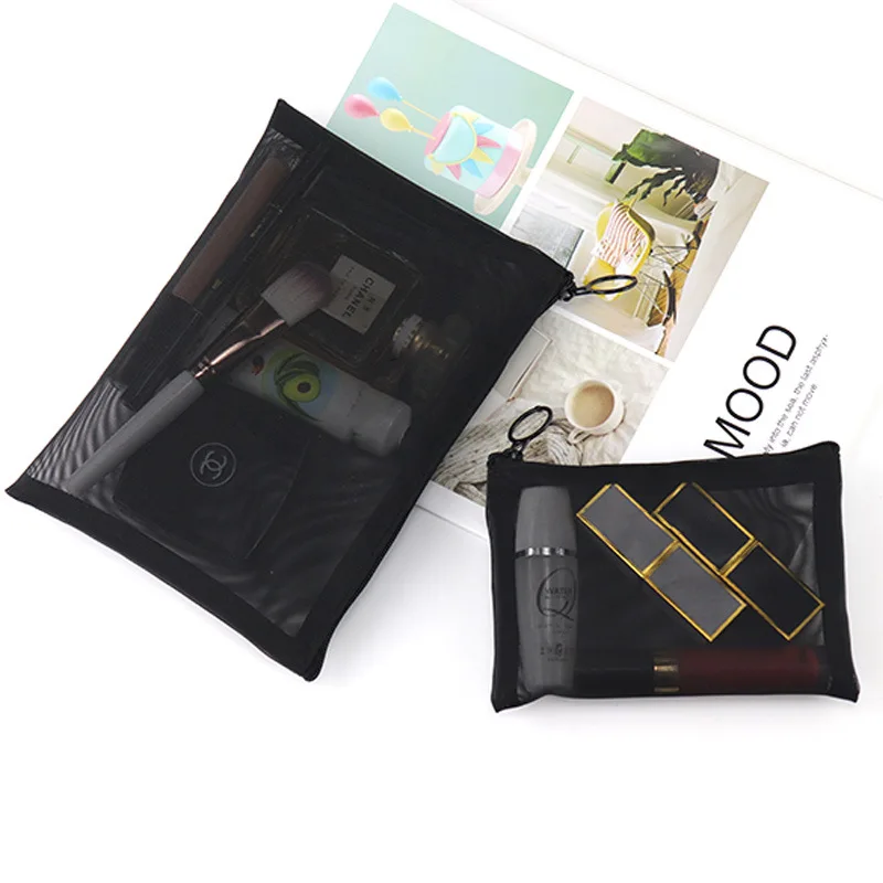 Black Mesh Travel Makeup Bag 5