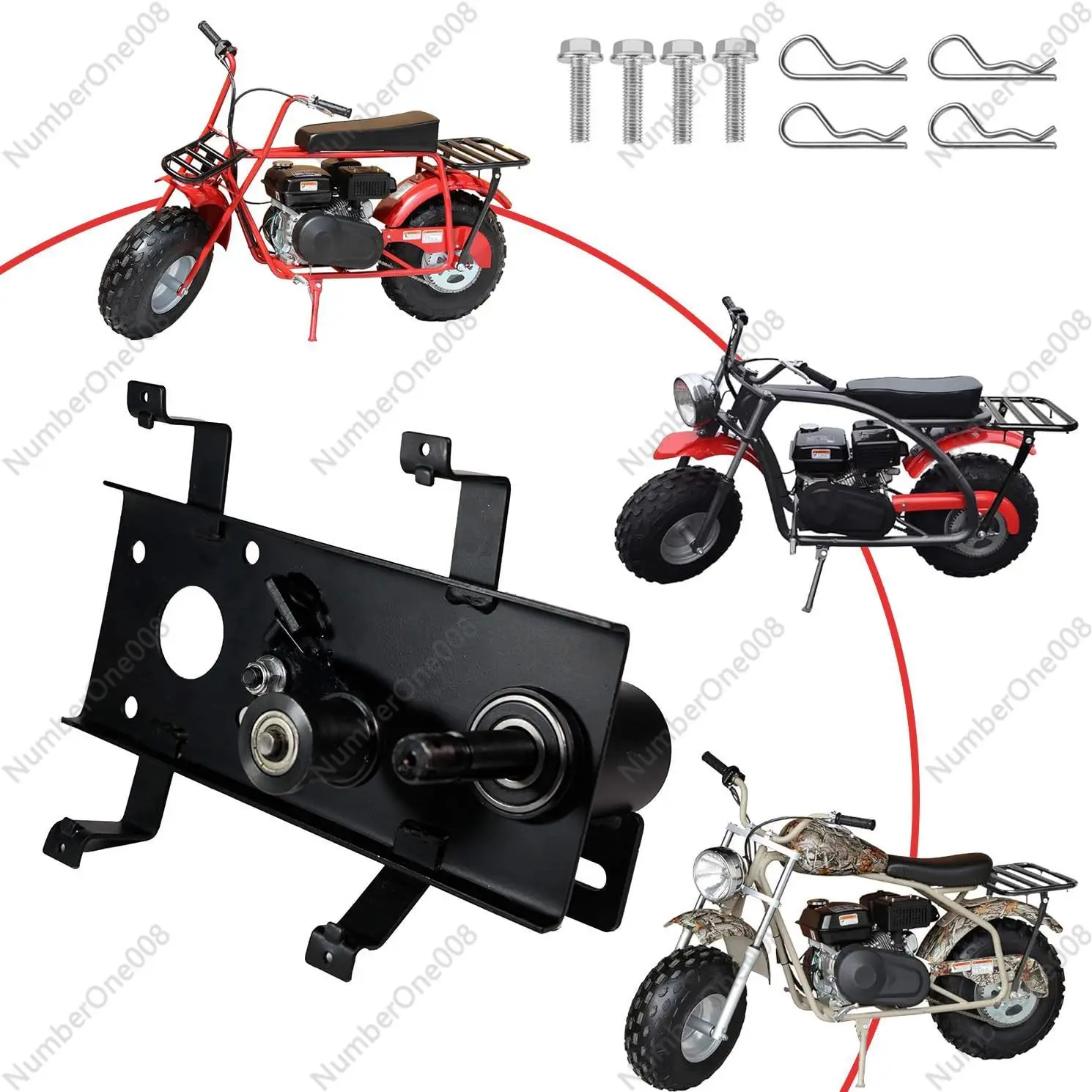 Mini Bike Jack Shaft Assembly Kit with Chain Tensioner