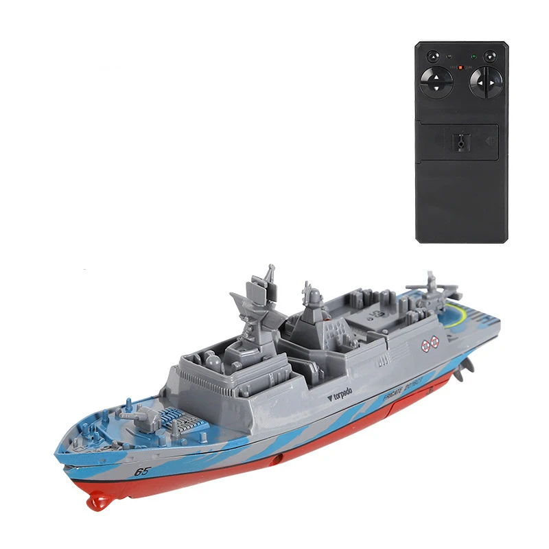 Natale 2.4g telecomando senza fili distruttore radiocomandato elettrico nave bambini acqua giocattolo distruttore barca rc all'ingrosso