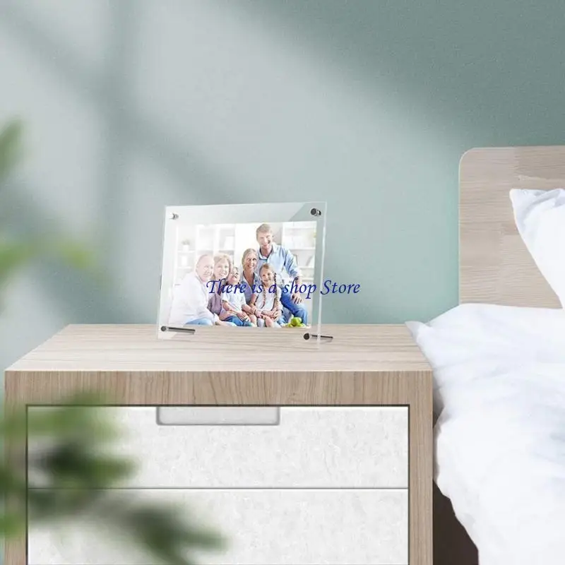 

D0AD Acrylic Photo Frame Display Stand Paper Holder Certification Holder for Bedroom Dormitory Tabletop Decorations