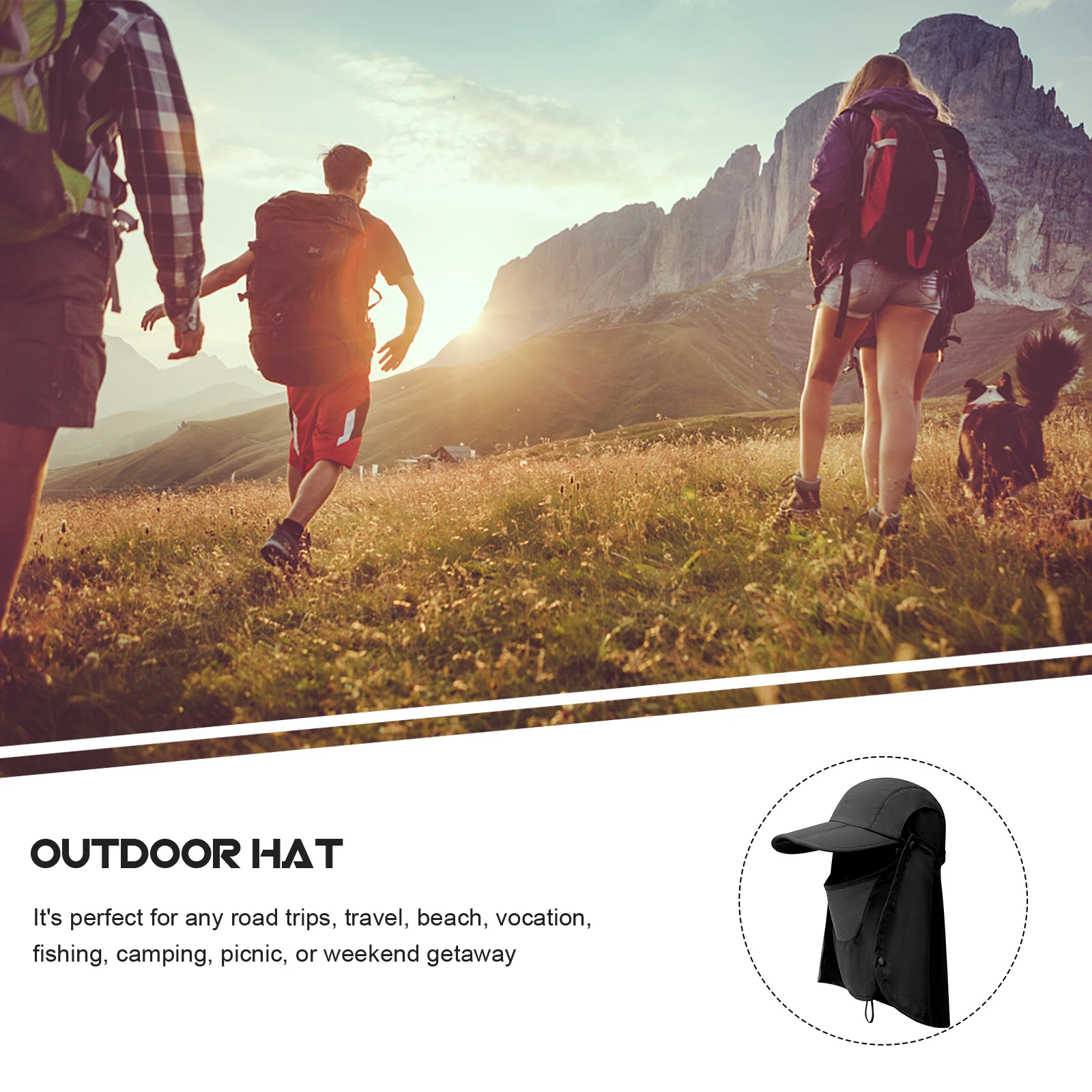 

Breathable For Hiking Neck Protective Outdoor Sun Folding Lightweight Portable Design Uv Resistant Travel Sun Protection Hat