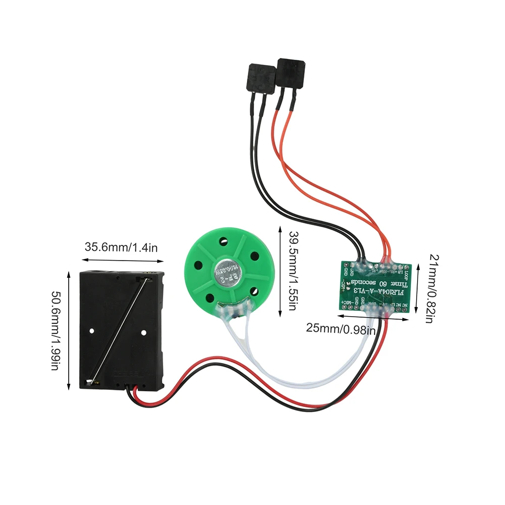 60-Second Recordable Voice Sound Module Two Button/Press Trigger DIY Voice Module For Greeting Card Gifts
