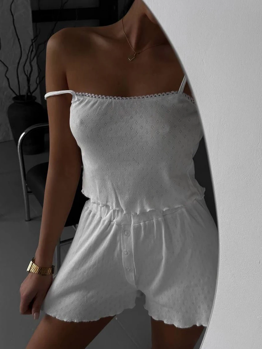 Martahqiqi Summer Women Nightie Set Spaghetti Strap Pajamas Tank Tops Sleepwear Crop Top Nightgowns Shorts Casual Nightwear Suit