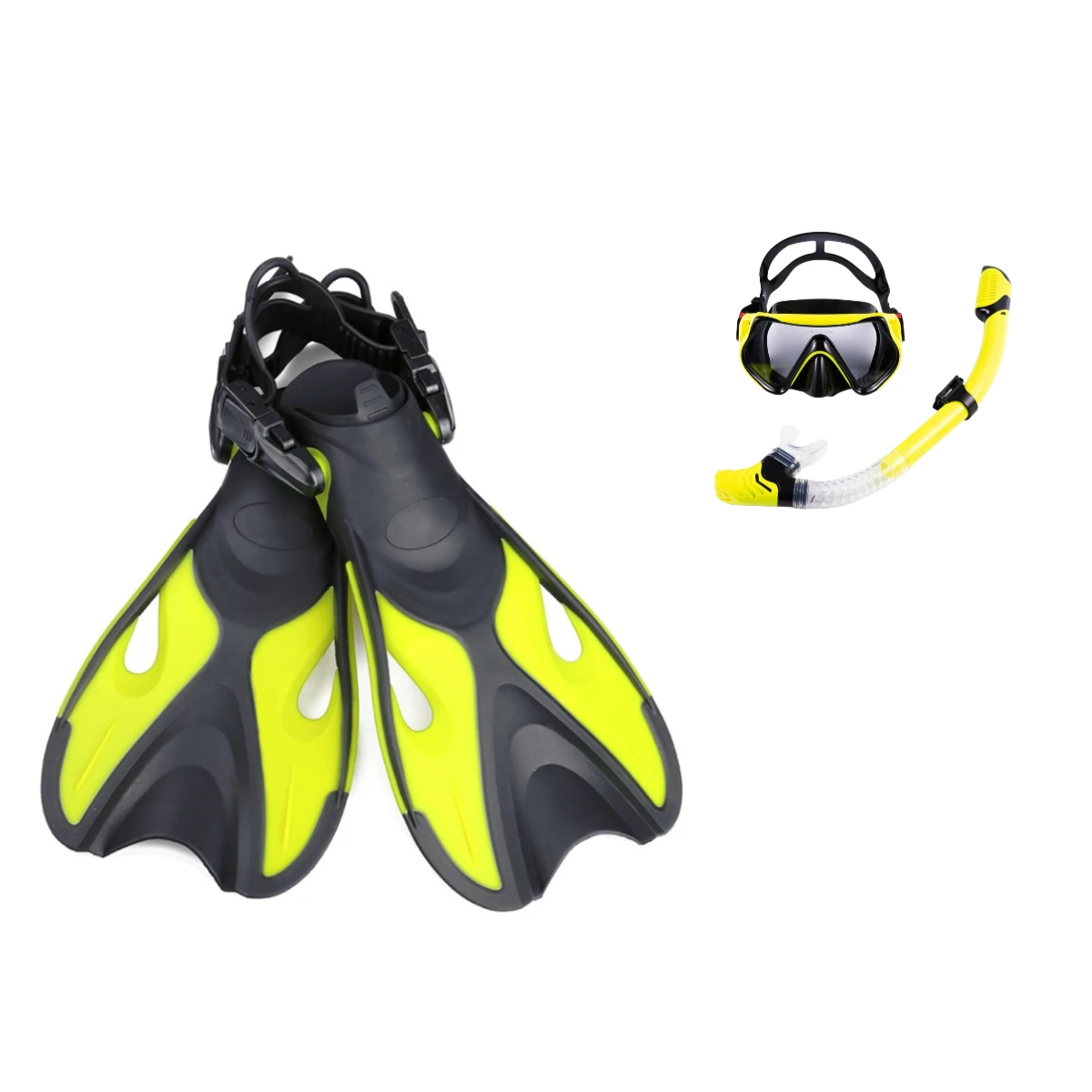 Adult Dry Snorkeling Equipment Panoramic Wide-angle Snorkeling Mask Professional Diving Mask and Snorkel Fin Fins Snorkeling