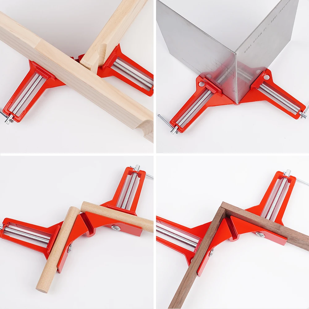 1/2/4Pcs Red Style Multifunction 90 Degrees Corner Clamp Right Angle Clamp Glass Holder For DIY Woodworking Hand Tools