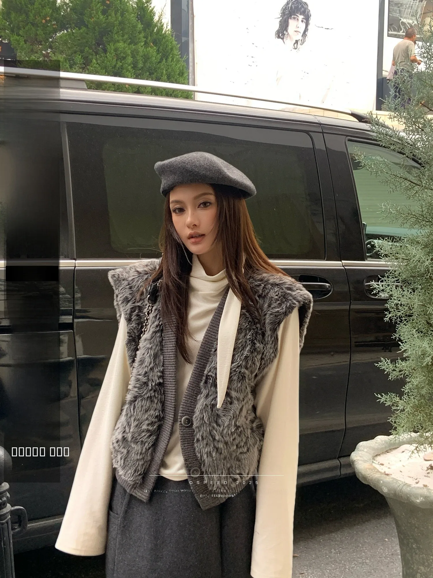 

Жилет KAS в стиле ретро с вязаными вставками, повседневный, свободный, укороченный, верхняя одежда для женщин, модный, осенний сезон, стандартный крой, тонкий.