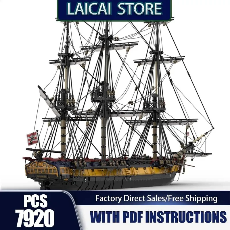 Pirate Ship Model Moc Building Bricks Heavy escort ship Model Technology Modular Blocks Gifts Christmas Toys DlY Sets Assembly