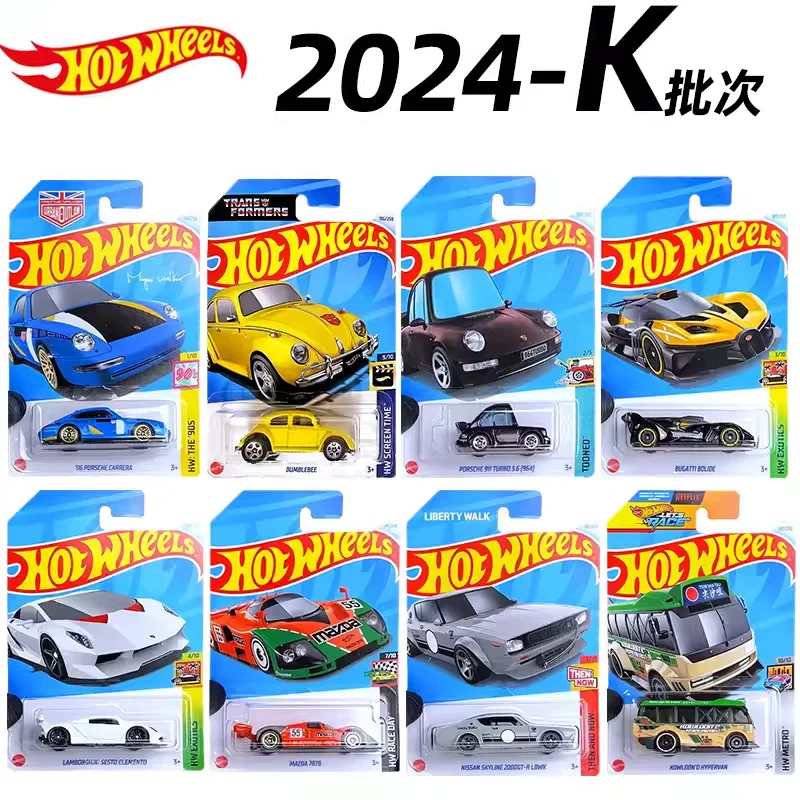 Hot Wheels Worldwide Basic Car Mainline 2024 10 K Case C4982 Bumblebee Lamborghini Porsche Collection Diecast 1:64 Metal Toys