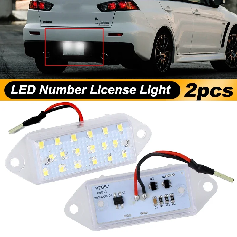 

2x светодиодные лампы номерного знака для Mitsubishi 2003-2017 Lancer и 2007-2016 Evo Evolution X Tail Tag Lamps 8341A099, MB596500