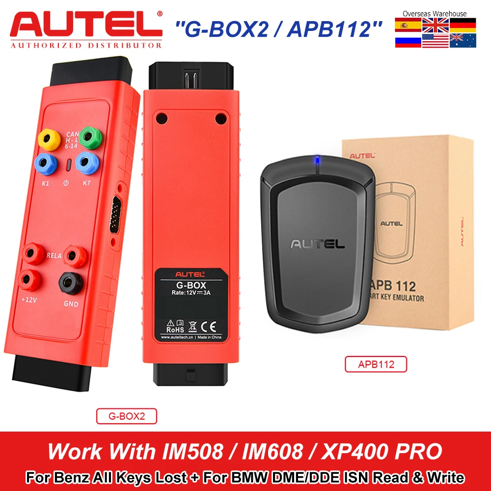 Autel G-BOX2 Key Programming Adapter Realizes Tool For Mercedes Benz/BMW APB112 Smart Key Work with IM508 PRO IM508S IM608