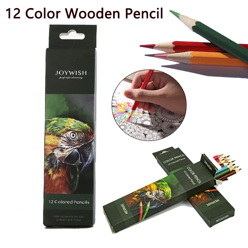 12 Colors Wood Colored Pencils Artist Painting Oil Color Pencil School Office Drawing Sketch Art Writing Supplies