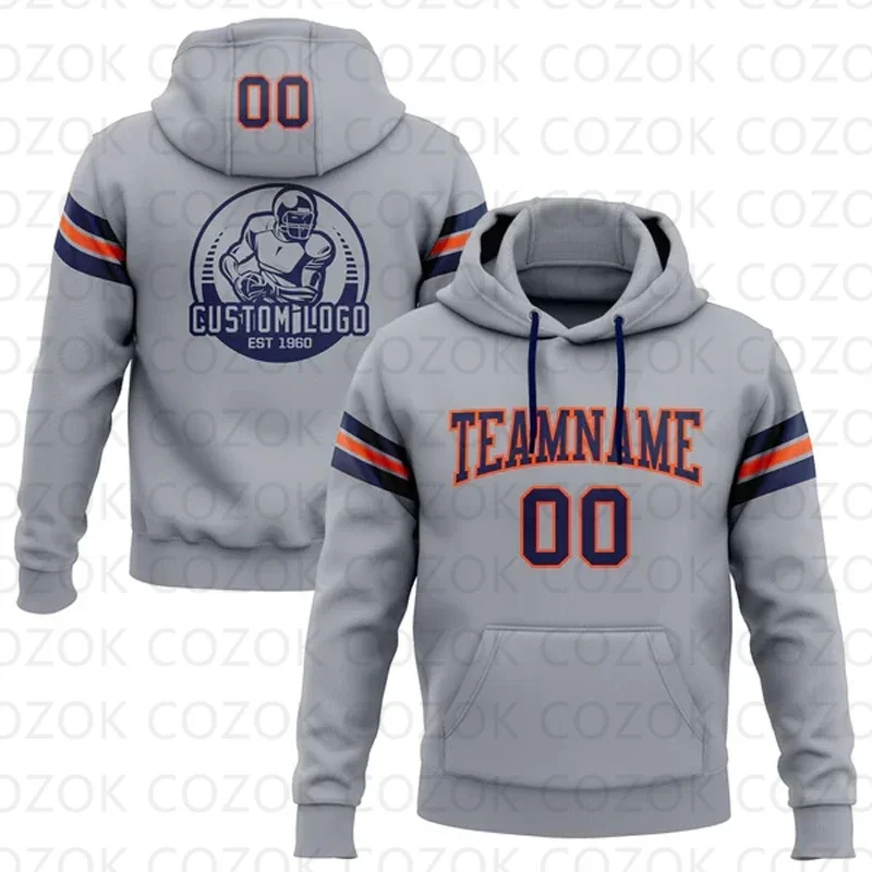 

Customized Hoodie Orange Blue Jersey 3D Printed Unisex Pullovers Hoodie Casual Sweatshirts