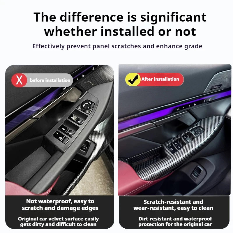 4PCS For BMW 5 Series i5 G60 2024-2025 ABS Carbon Fiber Windows Rise Switch Panel Glass Lift Control Cover InteriorAccessories view 6