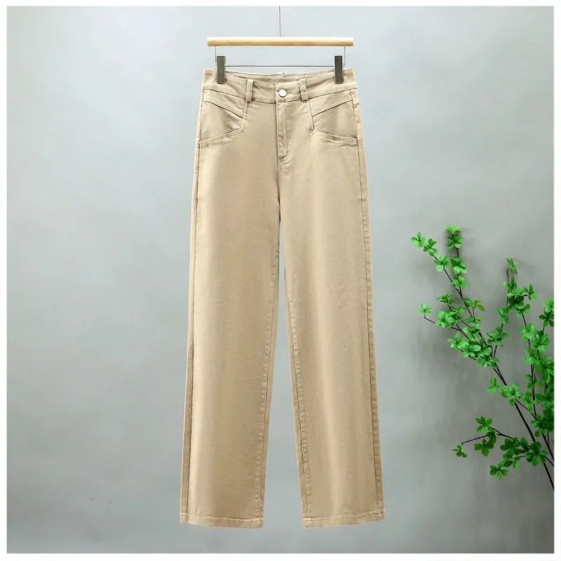 

Женские брюки прямого кроя с высокой талией и полной длиной