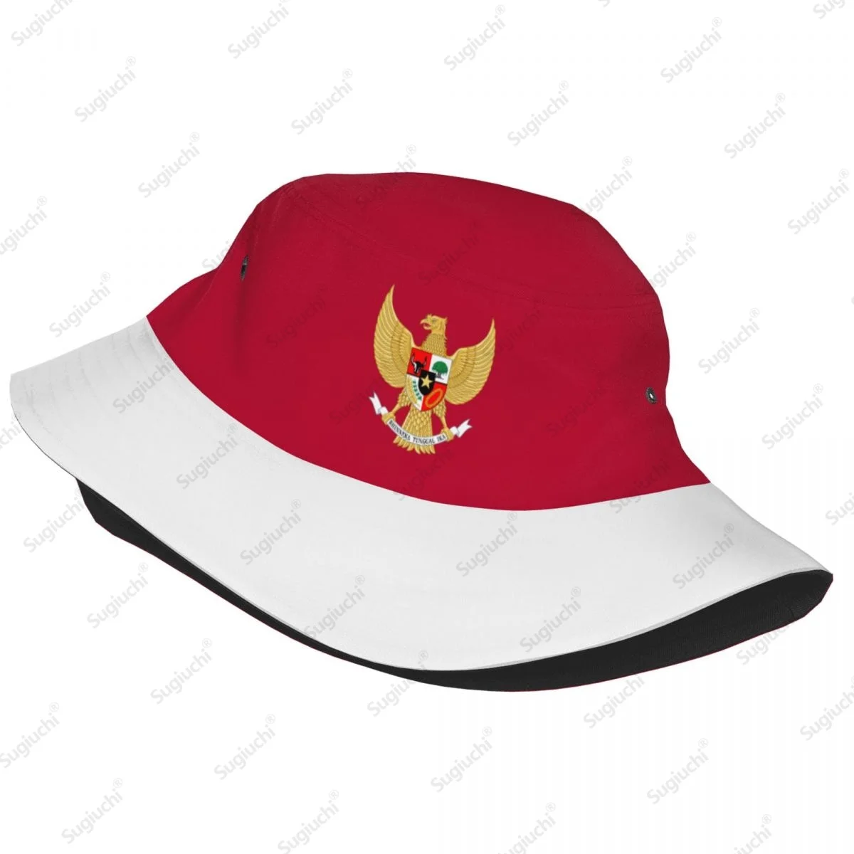 2025 Indonesia 3D Flag Men Women Bucket Hat Outdoor Sun Protection Cap Breathable Mesh For Fisherman Camping Hiking