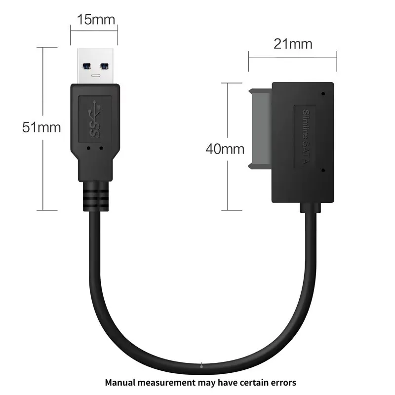 Converter Cable Quick Data Transfe for Laptop Optical Drive CD/DVD ROM Slimline Drive Sata To USB 3.0 7+6PIN 13Pin Adapter
