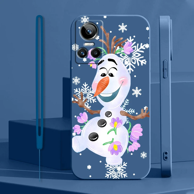 Frozen Olaf For OPPO Realme GT Neo 3 2 Master 8 9 Narzo 50A 50i Reno 7 Silicone Soft Liquid Rope Phone Case Fundas Coque Capa