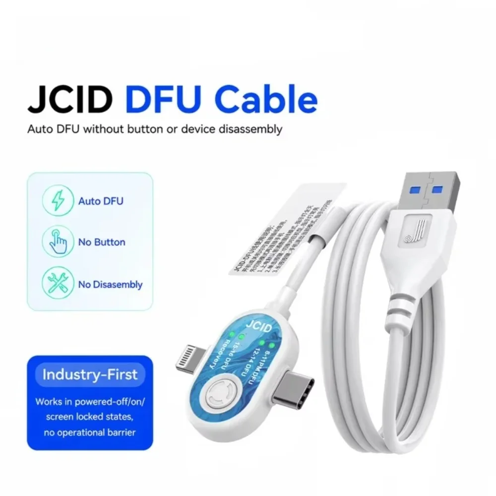 JCID DFU Recovery Cable Automatic Entry Line for Apple iPhone iPad Mac Firmware DFU Flash System Repair Diagnostic Maintenance
