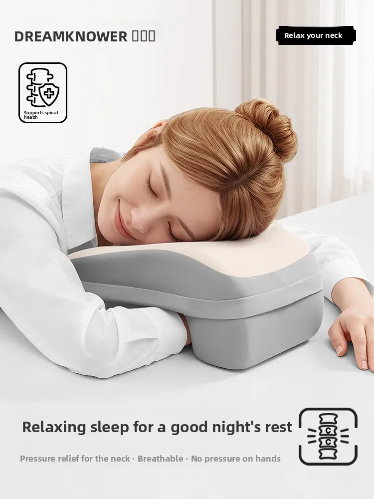 Zhimengren Office Nap Pillow Memory Foam Unique Shape Humanized Design for Desk Sleeping Universal Comfort Pillow