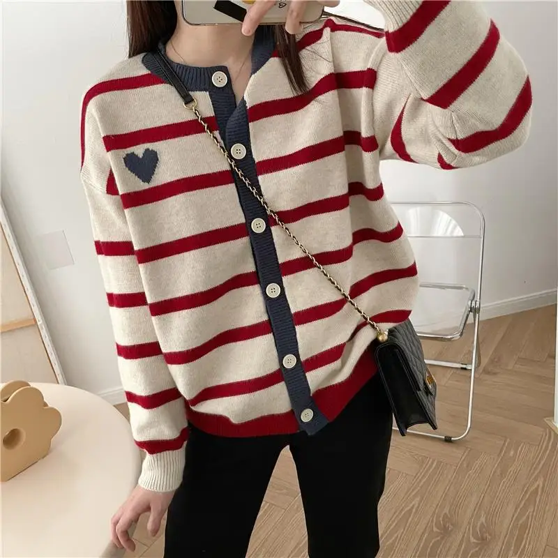 New niche loose thin autumn and winter short warm outerwear mid to long sweater knitted cardigan spring and autumn jacket women