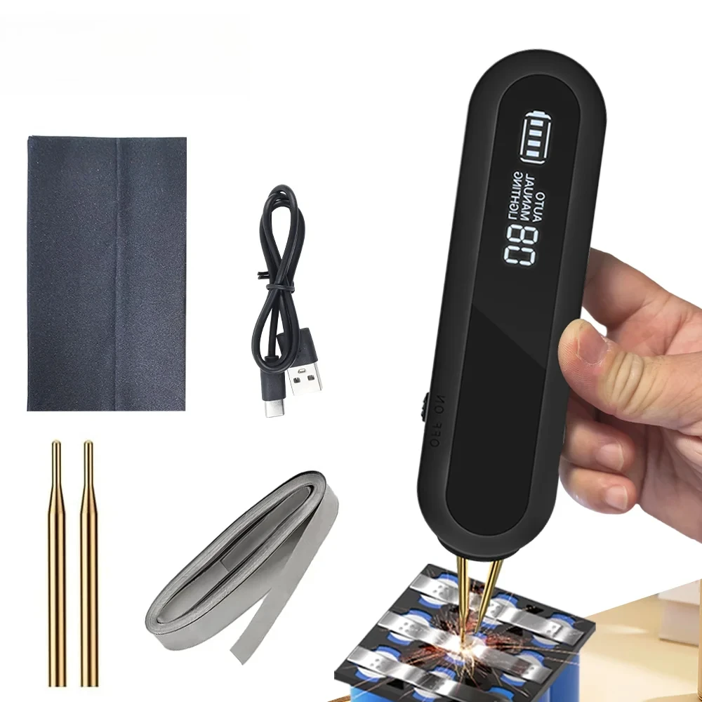 Professional 2-in-1 Battery Spot Welder Has Fully Automatic/manual modes, 9-level LED Lighting, And 12 Adjustable Power Levels