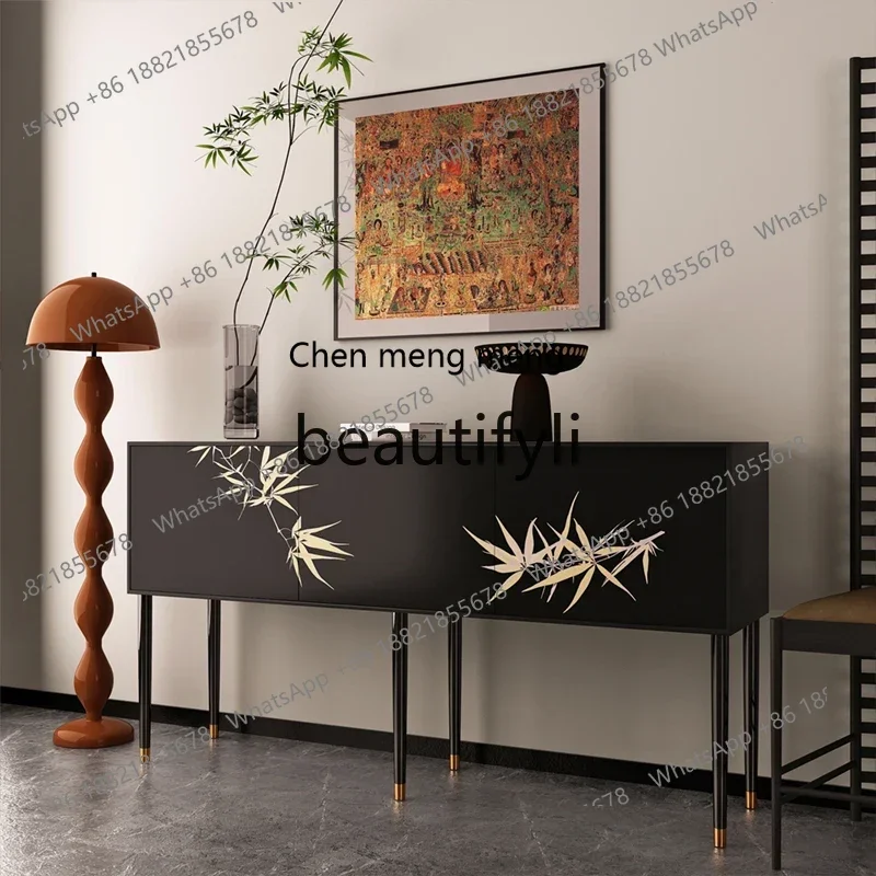 

Wabi Sandy Wind Solid Wood Entrance Locker Living Room Against The Wall Retro Storage Locker Bedroom Home Decoration Cabinet