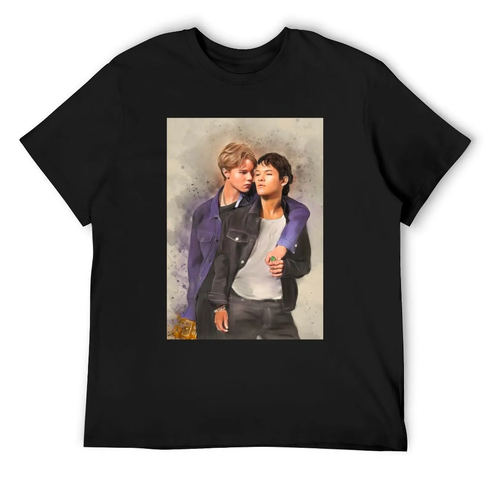 

Watercolor of Wilhelm and Simon from Young Royals T-Shirt aesthetic clothes blue archive blanks mens plain t shirts
