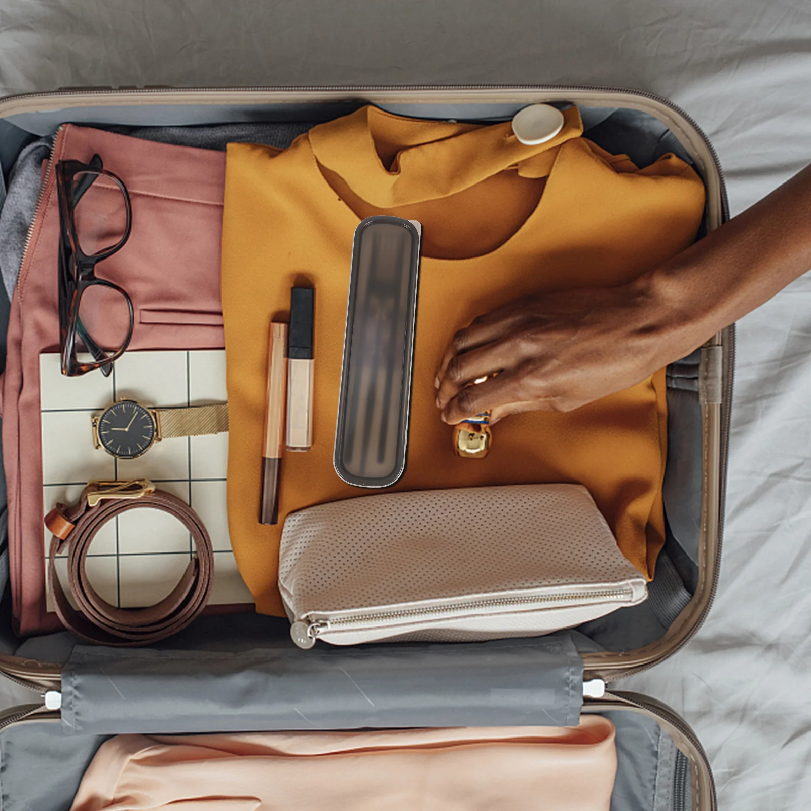 

1Set Outdoor Stainless Steel Travel Cutlery Portable Multi-Functional Tableware Kit Camping Picnic Hiking Lunch Box Dinnerware